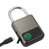 UITEMAN Smart Ujjlenyomat Zár Anti Theft Door Lock USB Töltés Vízálló Kulcsnélküli Lánc 0,5 Másodpercnyitás Utazó poggyász zár.
