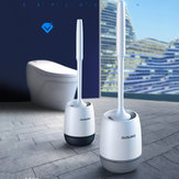 Set di pulizia per bagno con spazzole in silicone per WC montate a parete o posizionate a terra.