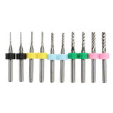 Drillpro 10Pcs 1.0-3.0mm End Mill Engraving Milling Cutter with Stop Ring Carbide Bits PCB Drill Bit Set