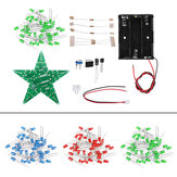 DIY Vermelho / Verde / Azul Claro LED Flash Kit Com Bateria Caixa Pentagrama Light Star Kit De Luz