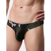 Camo Printing Fashion U Convex Briefs Thongs for Men