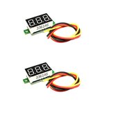 2 PCS 805 Micro 0.36 Inch Digital Battery Voltmeter DC 0V-100V Three Wires 3 Digit Battery Voltage Panel Meter LED Display for RC Airplane Car Boat Motorcycle
