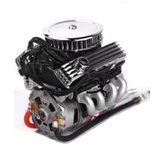 Old V8 Simulation Engine Fan Radiator F82 Electric Fan Hood RC Car Parts