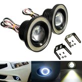 2PCS luces antiniebla de coche proyector LED de 20W y 3.5 pulgadas en blanco con anillos COB Ángel Eyes Halo en blanco
