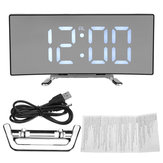 Alarma Reloj LED Espejo Pantalla Mesa de repetición de temperatura digital Carga USB