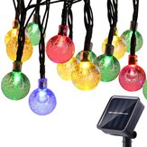 5M Guirlande de lampes à LED solaires extérieures 20 ampoules pour décorations de jardin de mariage de Noël
