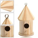 Casa de madeira para pássaros suspensa para jardim ou quintal 16x7.8cm