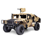 HG P408 Estándar 1/10 2.4G 4WD RC Coche US4X4 militar Camión de vehículo sin cargador Batería en color amarillo camuflaje