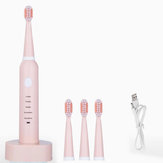 5 Modes Vibration Sonic Electric Toothbrush USB Rechargeable Waterproof Toothbrush with Brush Head for Adult 
