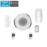 Smart  Tuya WiFi Gateway Alarm System Alexa Google Home Home Security Hub Door Window Sensor PIR 2 Key Fob Door Transmitter Button