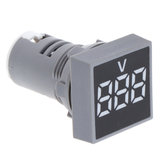 3 piezas Blanco 22MM AC 60-500V Voltímetro Panel Cuadrado LED Medidor de Voltaje Indicador de Luz