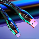 USAMS U36 5A LED-kijelző, valós idejű, nylon fonott USB-C típusú kábel, gyors töltésű, 1,2 m-es adatkábel Samsung Galaxy Xiaomi Huawei mobiltelefonhoz
