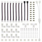 RGB LED Strip Connector Kit for 10mm 4Pin 5050 Includes 8 Types of Solderless Accessories Provides Most Parts for DIY