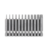 Conjunto de 10 pontas de chave de fenda magnéticas Torx BROPPE T5 / T6 / T7 / T8 / T9 / T10 / T15 / T20 / T25 / T27 / T30 / T40 com haste hexagonal de 1/4 de polegada para Bosch