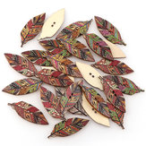 50PCS Retro-Stil Blätterförmige Holzknöpfe Waschbare Nähknöpfe DIY-Dekor Handwerkszubehör