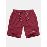 Shorts de sport décontractés pour hommes d'été au genou lâche Longueur Shorts en coton de couleur unie 