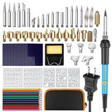 72-delige houtbrandpen set tips sjablonen soldeer gereedschap pyrografie ambacht kit soldeerijzer kit