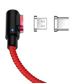 Bakeey 3A 3 in 1 Type C Micro USB LED Light Elbow Magnetic Fast Charging Data Cable For Huawei P30 Pro Mate 30 5G Mi9 9Pro 5G Note 5 7A S10+ Note 10 5G