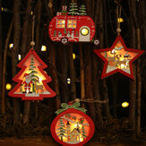 Weihnachtsdekoration aus hollem Holz, hängende Nachtlichter, baumhängende Verzierungen