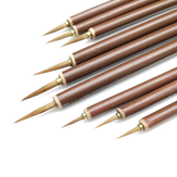 10 PCS Oil Painting Brush Wood Handel Nylon Hair Different Size Hook Line Pen For Watercolor