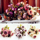 8pcs pivoine artificielle fleurs en soie feuille artificielle maison décorations de fête de mariage
