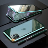 Bakeey Étui de Protection en Verre Trempé à Double Face avec Adsorption Magnétique et Placage Métallique pour iPhone 11 Pro 5,8 Pouces