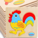 Wooden Puzzle Cute Cartoon Animal Intelligence Kids Early Educational Brain Teaser Children Tangram Shapes Jigsaw Puzzle Toy  Gifts