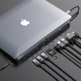 Baseus 11 in 1 Type-C USB-Cハブアダプター、3 USB3.0ポート/ 60W Type-CPDポート/ 2 x 4KHDディスプレイインターフェイス/ 2メモリカードリーダー/3.5mmオーディオインターフェイス/ VGA / RJ45