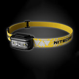 NITECORE NU17 130LM USB-aufladbare Kopflampe mit 5 Modi, dreifacher Ausgang, ultraleicht, ideal für Anfänger, integrierter Li-Ionen-Akku, IP66 wasserdicht, geeignet für Camping, Wandern und Radfahren.
