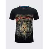 Plus la taille S-4XL 3D borgne imprimé animal t-shirts courts personnalité hommes T-shirt à manches courtes