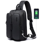 Sac à bandoulière BANGE avec charge USB, antivol et sangle réglable pour hommes, sac de voyage croisé pour messagers.