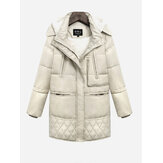 Lamb Cashmere Thick Solid Color Long Sleeve Medium Long Coats