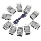 5M 4-Pin Extension Wire Cable + 10PCS 4Pin 10mm No Weld Connector For 3528 5050 RGB LED Strip Light 