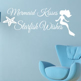 New Letters Style Wall Stickers Paper Creative Art Mermaid Shaped DIY Decorations Removable Wall Decals 