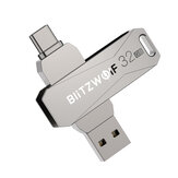 BlitzWolf BW-UPC2 2 em 1 Type-C USB3.0 Flash Drive Transmissão ultrarrápida Rotação a 360 ° Liga de zinco 32GB 64GB Suporte OTG Pendrive USB Disk