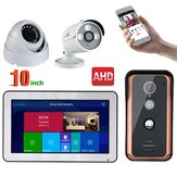 ENNIO 10-дюймовый проводной Wifi видеодомофон и 2-канальная камера слежения AHD, поддержка Дистанционный APP домофон, разблокировка, запись