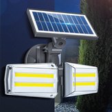 12 واط قابل للتعديل مزدوج الرأس 80 COB الشمسية الجدار ضوء في الهواء الطلق LED الحركة المستشعر ضد للماء الأمن مصباح المناظر الطبيعية
