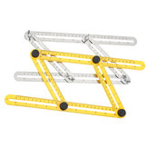ABS/Stainless Steel Multifunction Multi-angle Folding Ruler Flexible Four Side Parallel Ruler