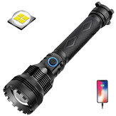 XHP70 2000LM Zoom ajustável LED Lanterna Powerbank Super Bright USB recarregável com lanterna tática