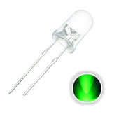 100PCS 2Pin 5MM LED verde transparente de emissão superior a 20mA com formato redondo, conjunto de luzes DIY DC3V