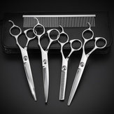 7'' Professional Pet Dog Cat Grooming Scissors Set Straight Curved Shears
