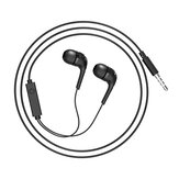 Fones de ouvido esportivos com fio HOCO M40 3.5mm HiFi intra-auriculares estéreo dobráveis portáteis com microfone