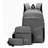 3Pcs/Set Unisex Back To School Backpack Book Laptop Bag Travel Pencil Case