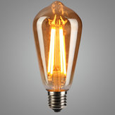 AC85-265V E27 ST64 4W Lâmpada LED Edison COB retro antiga branca quente para decoração de casa e sala de estar