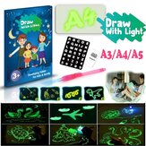 A3 A4 A5サイズの3D児童蛍光描画ボードおもちゃ ライトで描くことが楽しい 子供と家族のための遊び