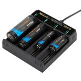 Alonefire® 3.7V 4 Slot Universele Intelligente Batterijlader met kortsluitbeveiliging Voor Li-ion Batterij 18650 26650 14500