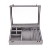 Мягкий велюровый ящик для хранения ювелирных изделий, органайзер для колец и подставка для хранения сережек
