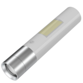 Mini lanterna de bolso tática à prova d'água recarregável por USB, ajustável em 3 modos, com luz lateral branca