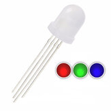 50PCS 10mm Frosted RGB Common Cathode Diffused Tricolor 20mA 2V Wide Angle 4Pin Round LED Diode Bulb 