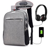 Mochila IPRee® 18L Bolsa para laptop de 16 polegadas com carregamento USB, Jack para fones de ouvido, alça de ombro, mochila escolar luminosa antifurto